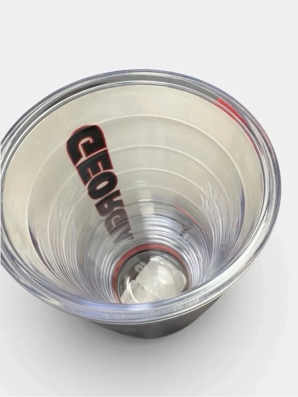 tervis Clear Travel Tumbler with Red Lid and Georgia G Logo NWT